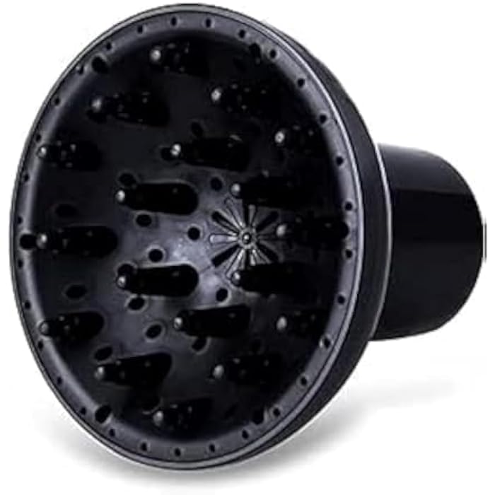 Hair Curler or Anti Frizz Diffuser, Universal Portable Hair Curler Diffuser, Hair Styling Tool, Installed on Hair Dryers to Give Curly Hair (Black) - Image 1